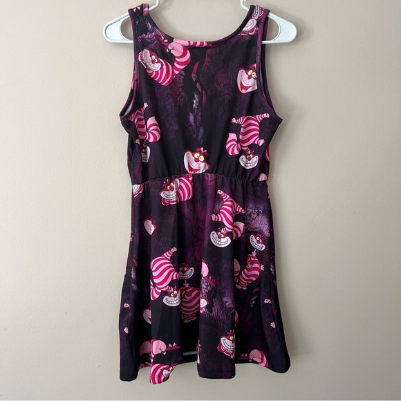 Cheshire Cat Fit Flare Skater Dress Disney Alice in Wonderland Women Juniors L - Picture 5 of 5